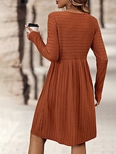 Dames Mini-jurk Casual jurk Modern Buiten Vakantie Dagelijks Normale pasvorm Effen Lange mouw Strakke ronde hals Zwart Marineblauw Donkergroen Oranje Lente Herfst voordelige Trui Jurken-Dames Mini-jurk Casual jurk Modern Buiten Vakantie Dagelijks Normale pasvorm Effen Lange mouw Strakke ronde hals Zwart Marineblauw Donkergroen Oranje Lente Herfst