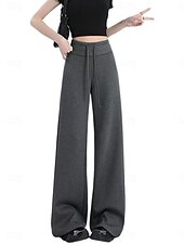 economico gamba larga e vita alta-Per donna Pantaloni da tuta Gamba larga Chinos Moda Streetwear Essenziale Lunghezza intera Vita Alta Semplice Tasca Fascia Elastica Comodo Morbido Confortevole Micro-elastico All&#039;aperto Streetwear