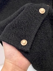 ieftine Veste din Tricot-Pentru femei Pulover Vestă pulover Șic Stradă Casual Culoare solidă Stil Nautic Nasturi Tricotat Fără manșon Topuri obișnuite Tricotat Zilnic Concediu Sfârșit de săptămână Negru Caisă Toamnă Iarnă