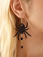 お買い得  ハロウィンアクセサリー-女性用ハロウィンスパイダー＆コウモリドロップイヤリング - コスチュームパーティー、コスプレ、ナイトウェアに最適なゴシックパンク合金製ダングルジュエリー