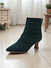 levne Kotníkové boty-Dámské Boty Slouchy boty Práce Denní Kotníkové boty Booties Zip Nízký tenký Palec do špičky Elegantní Módní Umělá kůže Zip Matná černá Zářivě černý Bordó