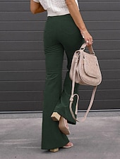 tanie Spodnie dzwony damskie-damskie spodnie dzwony sztruksowe rozszerzane spodnie spodnie na całej długości kieszeń wysoki stan moda streetwear boże narodzenie wino czarny s m zima jesień