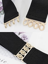 baratos Dia dos Namorados-cinto elástico feminino com fivela de metal vintage, cinto largo e elástico em várias cores, acessório para vestido de festa de Natal e presente