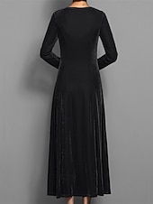 abordables Robe de cocktail-Femmes Robe Longue Maxi Robe Robe en Velours Robe Décontractée Robe de Cocktail Élégant Mode Moderne Quotidien Soirée Week-end Coupe régulière Uni Manche 3/4 Col ras du cou Noir Rouge Bleu Violet