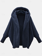 billiga Fleece-fodrade jackor-Dam Vardaglig jacka Bekväm Andningsfunktion Ficka Förstoringar Ledigt Slät Semester Gata Ledigt Dagliga kläder Öppen front Normal Huva Lös passning Långärmad Ytterkläder Svart Vit Rodnande Rosa Vår