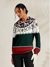 Women's Golf Pullover Sweatshirt Green Long Sleeve Top Ladies Golf Attire Clothes Outfits Wear Apparel cheap Women's Golf Clothing-Women's Golf Pullover Sweatshirt Green Long Sleeve Top Ladies Golf Attire Clothes Outfits Wear Apparel