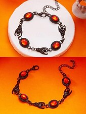 お買い得  ハロウィンアクセサリー-女性用ハロウィンゴシックジュエリーセット - ヴィンテージの黒と赤のネックレスとブレスレットのコスチュームアクセサリー。パーティー、コスプレ、夜のイベントに。