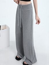 economico gamba larga e vita alta-Per donna Pantaloni da tuta Gamba larga Chinos Moda Streetwear Essenziale Lunghezza intera Vita Alta Semplice Tasca Fascia Elastica Comodo Morbido Confortevole Micro-elastico All&#039;aperto Streetwear