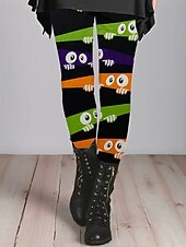 economico Pantaloni di Halloween-Per donna Leggings Leggings comodi Essenziale Casual Lunghezza intera Vita AltaPantsNatale Grafico Stampa Calore Termico Confortevole Elasticizzato Vacanza Streetwear Casuale Nero Autunno Inverno