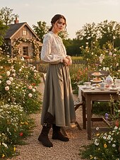 levne Slouch Boots-Dámské khaki kozačky s volným výstřihem a střapcem – ležérní zimní boty ve stylu imitace semiše pro každodenní nošení i na slavnosti
