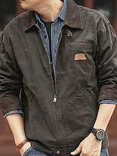 abordables Chaquetas Cargo-Hombre Chaqueta ligera Chaqueta tipo cargo Chaqueta casual Vacaciones Diario Resistencia al desgaste Bolsillo Otoño Invierno Plano Moda Clásico Diseño Regular Negro Marrón Verde Ejército Gris Oscuro