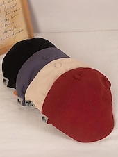 billige Damehatter-Herre bomullsflakhatt vintage avisboyhatt, justerbar Gatsby beretlue til julefester, vinterantrekk og hverdagsbruk