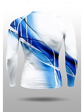 Недорогие Футболки и майки для бега-Муж. Компрессионная футболка Футболка для бега 3D печать Длинный рукав Основной слой Весна Осень Градиент цвета Быстровысыхающий Сжатие видеоизображений Для тренировки Power Flex Влагоотводящие