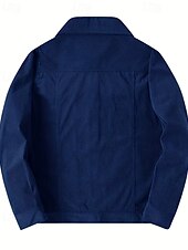 economico Giubbotti e cappotti da uomo-Per uomo Giacca in Velluto a Coste Giacca Cargo Giacca Casual Vacanza Quotidiano Caldo Tasca Autunno &amp; Inverno Semplice Moda Classico Bavero Regolare Nero Blu Verde militare Caffè Giacca