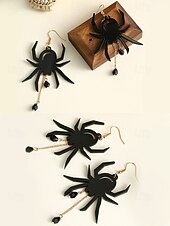 お買い得  ハロウィンアクセサリー-女性用ハロウィンスパイダー＆コウモリドロップイヤリング - コスチュームパーティー、コスプレ、ナイトウェアに最適なゴシックパンク合金製ダングルジュエリー