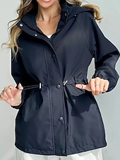 baratos Parka Casual-Mulheres Casaco de inverno Casaco com capuz Manter Quente Confortável Zíper Bolsos Casual Tecido Férias Roupa Diária Para Noite Final de semana Padrão Com Capuz Normal Manga Longa agasalhos Azul