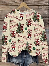 Γυναικεία Φούτερ πουλόβερ Γραφική Άγιος Βασίλης Χριστουγεννιάτικο δέντρο Μοντέρνα Καθημερινό Μακρυμάνικο Στρογγυλή Ψηλή Λαιμόκοψη Κανονικά μπλουζάκια Δρόμος Καθημερινή Ένδυση Causal Στάμπα Χαμηλού Κόστους Χριστουγεννιάτικες κουκούλες και φούτερ-Γυναικεία Φούτερ πουλόβερ Γραφική Άγιος Βασίλης Χριστουγεννιάτικο δέντρο Μοντέρνα Καθημερινό Μακρυμάνικο Στρογγυλή Ψηλή Λαιμόκοψη Κανονικά μπλουζάκια Δρόμος Καθημερινή Ένδυση Causal Στάμπα