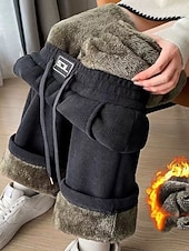 Femmes Pantalon en polaire Chinos Mode Streetwear Longueur complète Taille haute Uni Avec Poches Ceinture Élastique Confortable Doux Élastique Extérieur Rue Gris foncé Noir Kaki Automne Hiver Coupe abordables Pantalon droit-Femmes Pantalon en polaire Chinos Mode Streetwear Longueur complète Taille haute Uni Avec Poches Ceinture Élastique Confortable Doux Élastique Extérieur Rue Gris foncé Noir Kaki Automne Hiver Coupe