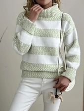 Naisten Neulos Pusero Vapaa-aika Pehmeä Raidoitettu Joustin Poolokaulus Kudottu Pitkähihainen Tavalliset topit Neuloa Päivittäin Pyhäpäivä Viikonloppu Vaalean vihreä Punastuvan vaaleanpunainen Syksy halpa Kiinteät värit-Naisten Neulos Pusero Vapaa-aika Pehmeä Raidoitettu Joustin Poolokaulus Kudottu Pitkähihainen Tavalliset topit Neuloa Päivittäin Pyhäpäivä Viikonloppu Vaalean vihreä Punastuvan vaaleanpunainen Syksy