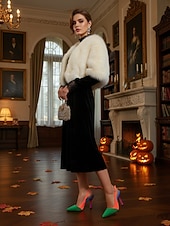 Χαμηλού Κόστους Σλινγκμπακ Πάμπς-Γυναικείες γόβες στιλέτο με slingback σε χρωματικό μπλοκ - ζωηρές γόβες με μυτερή μύτη για βραδιές πάρτι, fashion events και τολμηρές streetwear εμφανίσεις