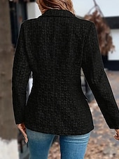 billiga Blazers och kostymer-Dam Kavaj Bekväm Mönster Elegant Mode Utomhus Blomma Utekväll Ledigt / vardag Helgen Cardigan Normal Kavajslag Normal Långärmad Ytterkläder Svart Rubinrött Blå Vår Höst