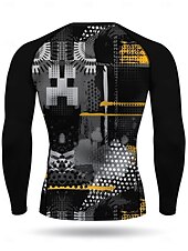 abordables Camisetas y Tops de Correr-Hombre Geométrico A Rayas Rayas Abstracto Camiseta Running Camisa atlética Camisa de gimnasia Camisa de fitness Camisa de entrenamiento Verano Primavera Otoño Invierno Manga Larga UPF 50 Resistente a