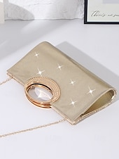 tanie Wesele ACC-Damskie wieczór Bag Torebka wieczorowa Torebka z paskiem na nadgarstek Toby na ramię Skóra PU Impreza Wesele Cekin Łańcuszek Multi Carry Jednokolorowe Srebrny Czarny Szampański