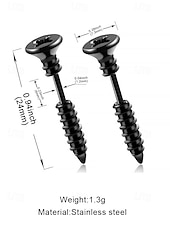 お買い得  ファッションアクセサリー-女性用ハロウィンステンレススチール製スクリューイヤリング - コスチュームパーティーやコスプレに最適なパンクゴシックスタッドジュエリー
