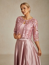 levne Bundy-Dámské krajkové topy, bunda, květinový vzor, elegantní, párty, kulatý výstřih, crop topy, svatební, host, večírek, večerní oblečení, krajka, vyšívaná, světle růžová, léto, jaro, podzim