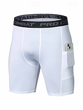 cheap Men's Shorts, Tights &amp; Pants-Men's Running Tight Shorts Compression Shorts Yoga Shorts Spandex Shorts with Phone Pocket High Waist Base Layer Athletic Summer Spring Spandex 4 Way Stretch Quick Dry Power Flex Breathable Gym