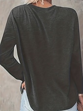 お買い得  ユーモア &amp; 名言Tシャツ-女性用 Tシャツ プリント グラフィック レタード ヴィンテージ ファッション スタイリッシュ 長袖 クルーネック レギュラートップス 日常 週末 ブルー ネイビーブルー グレー 春 秋