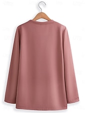 billiga Humor och citat Topp-Dam Pullover-tröja Grafisk Bokstav Varm Ledigt Suddig Långärmad Rund hals Långa toppar Gata Ledigt Svart Rodnande Rosa Blå Vår Höst Vinter