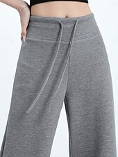 economico gamba larga e vita alta-Per donna Pantaloni da tuta Gamba larga Chinos Moda Streetwear Essenziale Lunghezza intera Vita Alta Semplice Tasca Fascia Elastica Comodo Morbido Confortevole Micro-elastico All&#039;aperto Streetwear