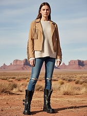 economico Stivali da combattimento-stivali da combattimento con fibbia in pelle da donna - stile urbano audace per la moda - outfit cittadini all'avanguardia, ideali per lo streetwear quotidiano &amp;occasioni alla moda