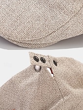 abordables Chapeaux pour hommes-Casquette plate en lin et coton respirant pour homme, chapeau gavroche vintage classique pour tenue décontractée, conduite et activités de plein air