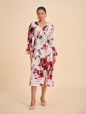 economico Abiti da donna-Da donna Femminile Vestito Casual Borgogna Manica Lunga Maniche Corte Estate Primavera Tutte le stagioni Scollo a V Elegante XS S M