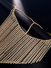 billige Maskerade Tilbehør-damemaske med strass-frynser - glitrende dusk-ansiktsmykke tilbehør til fest, festival, maskerade og klubbantrekk