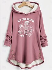halpa Hu humor ja lainaukset Huippu-Naisten Pullover-huppari Kuvitettu Kirjain Lämmin Vapaa-aika Sumea Pitkähihainen Hupullinen Pitkät topit Kausaliteetti Urheilu Painettu Punastuvan vaaleanpunainen Sininen Harmaa Syksy Talvi