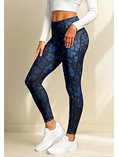 economico Leggings e collant da yoga-Per donna leggings da pilates Pantaloni fitness Leggings da palestra Tasche Bollo Tasche Laterali Pilates Palestra Allenamento in Palestra Pantaloni Collant Leggings Floreale Rosa Rosso Blu marino