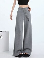 economico gamba larga e vita alta-Per donna Pantaloni da tuta Gamba larga Chinos Moda Streetwear Essenziale Lunghezza intera Vita Alta Semplice Tasca Fascia Elastica Comodo Morbido Confortevole Micro-elastico All&#039;aperto Streetwear