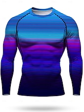 Недорогие Футболки и майки для бега-Муж. Футболка для бега Спортивная рубашка Фитнес-рубашка Рубашка тренировки Беговой верх Длинный рукав Футболка Футболка Лето Весна Осень Зима Геометрический принт UPF 50 Устойчивость к УФ УПФ 50