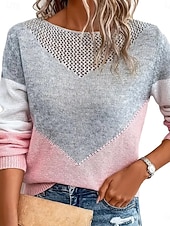 Dámské Svetr Na běžné nošení Měkké Geometrický Rýhovaný Tričkový Slátanina Pletený Dlouhý rukáv Běžné topy Plést Venkovní Denní Víkend Černá Žlutá Podzim Zima levne Pevné barvy-Dámské Svetr Na běžné nošení Měkké Geometrický Rýhovaný Tričkový Slátanina Pletený Dlouhý rukáv Běžné topy Plést Venkovní Denní Víkend Černá Žlutá Podzim Zima