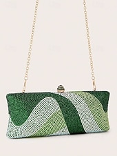 economico Clutch e borsette da sera-pochette da sera in cristallo da donna con tracolla a catena, borsa di lusso con strass in opzioni multicolore, elegante borsa per matrimoni, cocktail party ed eventi formali