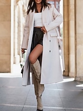 Női Hétköznapi dzseki Melegen tartani Kényelmes Zseb Gombok Divat Szabadtéri Sima Alkalmi Hétvége Egysoros Szokványos Hajtóka Normál Hosszú ujj Felsőruházat Fekete Fehér Arcpír rózsaszín Ősz Tél olcso Trench Coats-Női Hétköznapi dzseki Melegen tartani Kényelmes Zseb Gombok Divat Szabadtéri Sima Alkalmi Hétvége Egysoros Szokványos Hajtóka Normál Hosszú ujj Felsőruházat Fekete Fehér Arcpír rózsaszín Ősz Tél