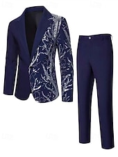 رجالي سترة الدعاوى عمل حفلة كوكتيل حفلة الزفاف 2 قطعتين موضة كاجوال الربيع الخريف بوليستر شجرة جيب Buttons مريح صدر فردي سترة رياضية أسود أبيض أحمر أزرق البحرية رخيصةأون سترات كلاسيكية للرجال-رجالي سترة الدعاوى عمل حفلة كوكتيل حفلة الزفاف 2 قطعتين موضة كاجوال الربيع الخريف بوليستر شجرة جيب Buttons مريح صدر فردي سترة رياضية أسود أبيض أحمر أزرق البحرية