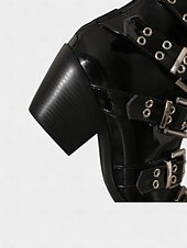 levne Pro ženy-Dámské Boty Motorkářské boty Venkovní Párty hudební festival Boty do lýtka Nýty Přezky Zip Kačenka Palec do špičky Punk gotický Umělá kůže Zip Matná černá Zářivě černý Bílá
