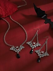 billiga Halloween-tillbehör-Smyckeset med halloween-motiv och hängande örhängen för kvinnor, gotiska vampyrkostymtillbehör för fester och nattliv