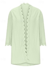 tanie Otwarte kardigany-Damskie Sweter Sweter rozpinany Moda miejska Codzienny Jednokolorowe W serek Dzianiny Rękaw 3/4 Zwykłe topy Robić na drutach Święto Wyjściowe Weekend Czerwone wino Czarny Wiosna Jesień