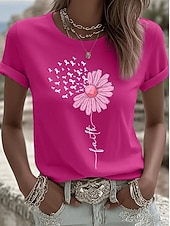 Dámské Tričko Květinový Grafika Vinobraní stylové Klasické Krátký rukáv Tričkový Kulatý Běžné topy Denní Jdeme ven Víkend Tisk Černá Bílá Světlá růžová Růžová Léto Jaro Podzim levne květinové tričko-Dámské Tričko Květinový Grafika Vinobraní stylové Klasické Krátký rukáv Tričkový Kulatý Běžné topy Denní Jdeme ven Víkend Tisk Černá Bílá Světlá růžová Růžová Léto Jaro Podzim