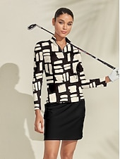 Women's Golf Polo Shirt Brown Long Sleeve Top Ladies Golf Attire Clothes Outfits Wear Apparel3
